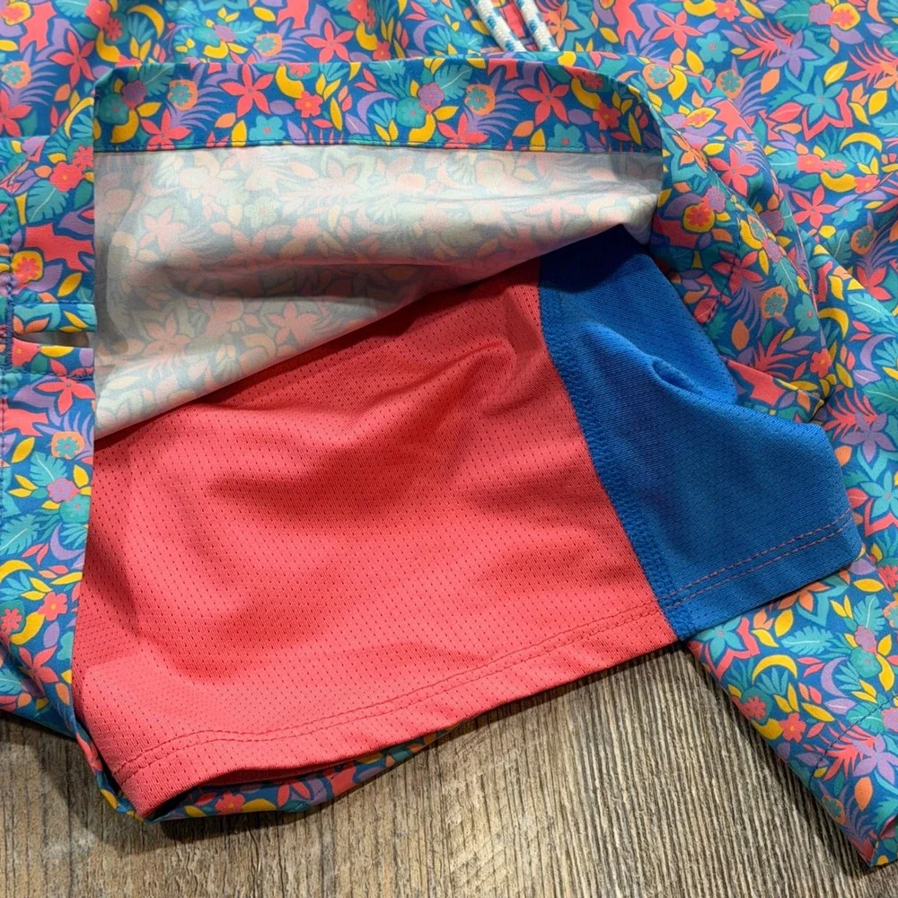 Chubbies Swim Trunks Mens XL Multicolor Floral 7 Inch Inseam Compression Liner